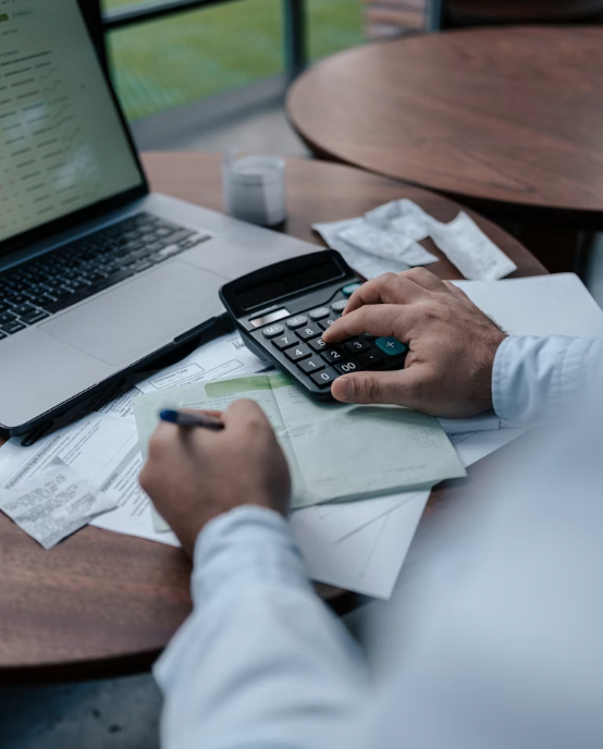 Person reviewing finances